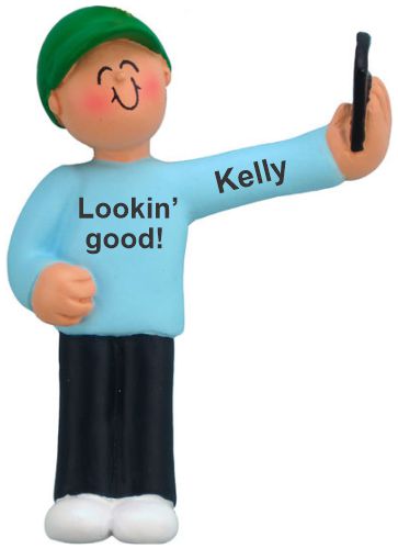 Selfie Male Christmas Ornament Personalized by RussellRhodes.com