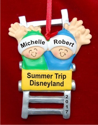 Roller Coaster Couple Christmas Ornament Personalized by Russell Rhodes