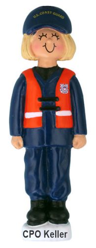 Coast Guard Christmas Ornament Blond Female Personalized by RussellRhodes.com