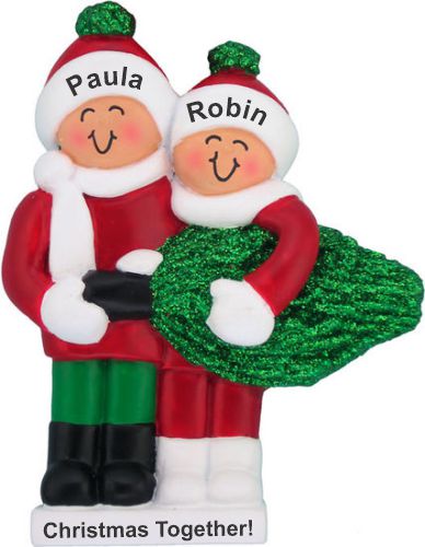 Lesbian Couple Christmas Ornament Our Tree Together Personalized by RussellRhodes.com