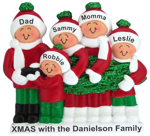 Buying Our Family Tree Family of 5 Christmas Ornament Personalized by RussellRhodes.com