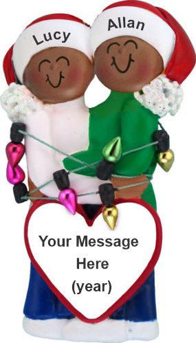 Our First Christmas Ornament African American Couple Personalized by RussellRhodes.com