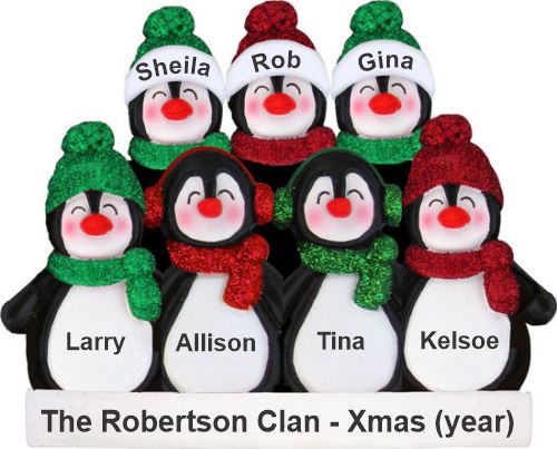 Holiday Fun Penguins Christmas Ornament for 7 Personalized by RussellRhodes.com