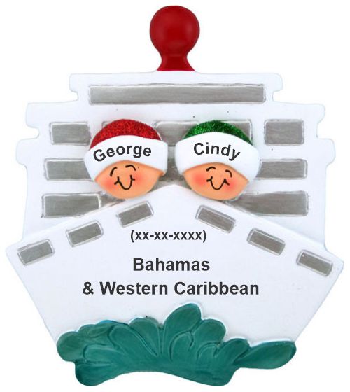 Cruise Ship Christmas Ornament for Couple Personalized by RussellRhodes.com