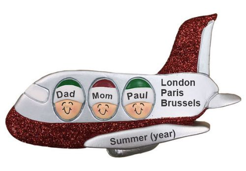 Airplane Christmas Ornament for 3 Personalized by RussellRhodes.com