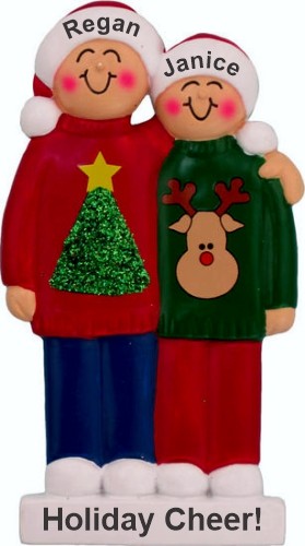 Lesbian Couple Christmas Ornament Holiday Fun Personalized by RussellRhodes.com