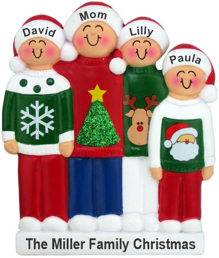 Single Mom Christmas Ornament Dressed to Impress 3 Kids Personalized by RussellRhodes.com