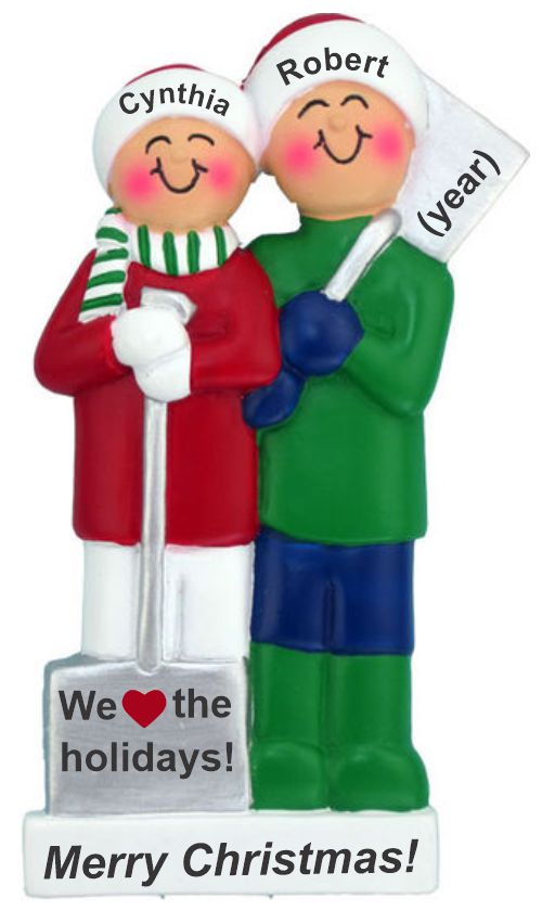 White Xmas Couple Christmas Ornament Personalized by RussellRhodes.com