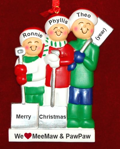 Grandparents Christmas Ornament White Xmas 3 Grandkids Personalized by RussellRhodes.com