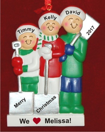 3 Kids White Xmas Baby Sitter Gift Christmas Ornament Personalized by Russell Rhodes