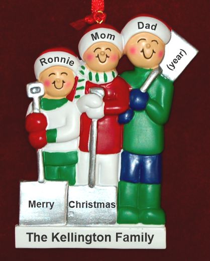 Family Christmas Ornament White Xmas for 3 Personalized by RussellRhodes.com