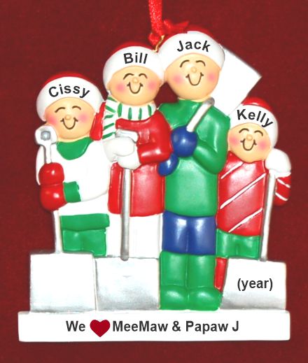 Grandparents Christmas Ornament White Xmas 4 Grandkids Personalized by RussellRhodes.com