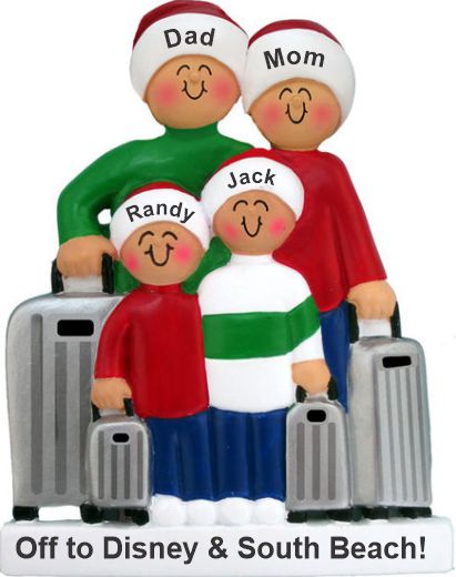 Family Vacation Ornament for 4 Personalized by RussellRhodes.com