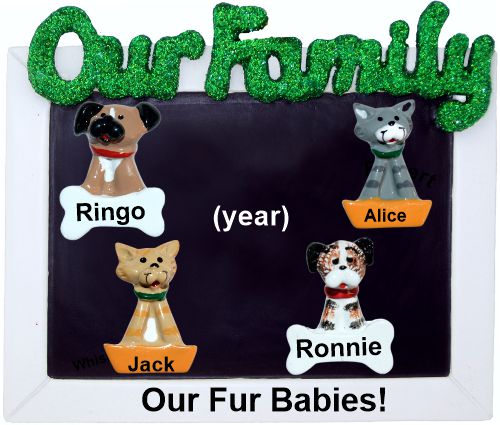 Personalized Pet Ornament Our 6 Fur Babies Dogs & Cats Custom Add-ons Personalized by RussellRhodes.com