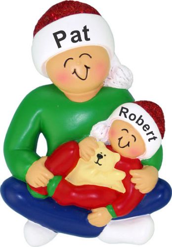 Older Brother with Baby Christmas Ornament Personalized by RussellRhodes.com