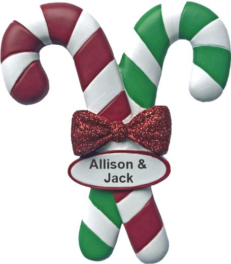 Candy Canes Christmas Ornament Personalized by RussellRhodes.com