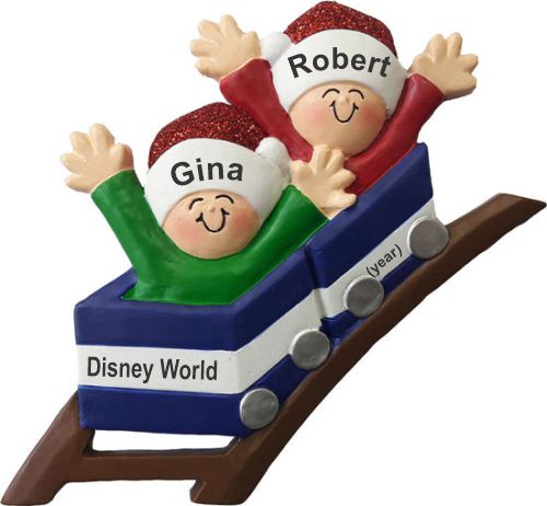 Roller Coaster All Aboard for Couple Christmas Ornament Personalized by RussellRhodes.com