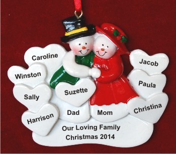 Surrounded by Love 8 Hearts Christmas Ornament Personalized by Russell Rhodes