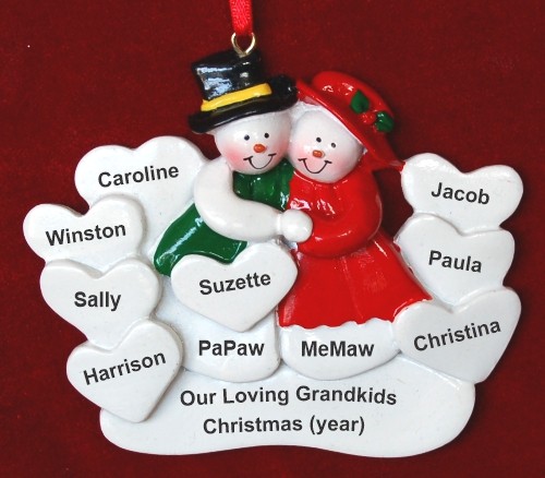 Surrounded by Love 8 Grandkids Christmas Ornament Personalized by RussellRhodes.com