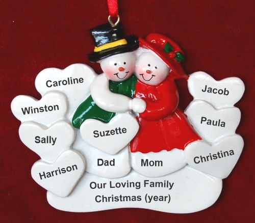 Family Christmas Ornament Surrounded by Love for 10 Personalized by RussellRhodes.com