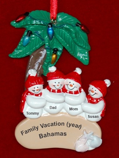 Snow Family Palm Tree 4 Christmas Ornament Personalized by RussellRhodes.com