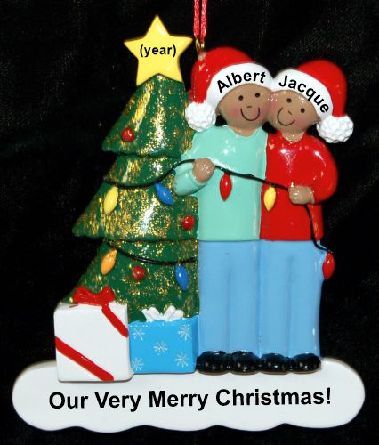 Ethnic Couples Christmas Ornament Celebration Lights Personalized by RussellRhodes.com
