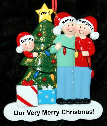 Family Christmas Ornament Celebration Lights for 3 Personalized by RussellRhodes.com