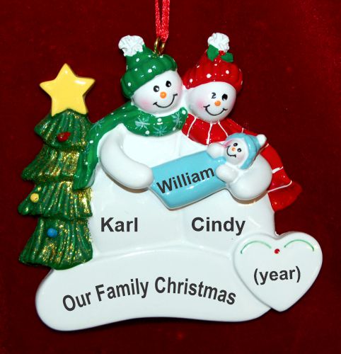 New Baby Boy Christmas Ornament Holiday Joy Personalized by RussellRhodes.com