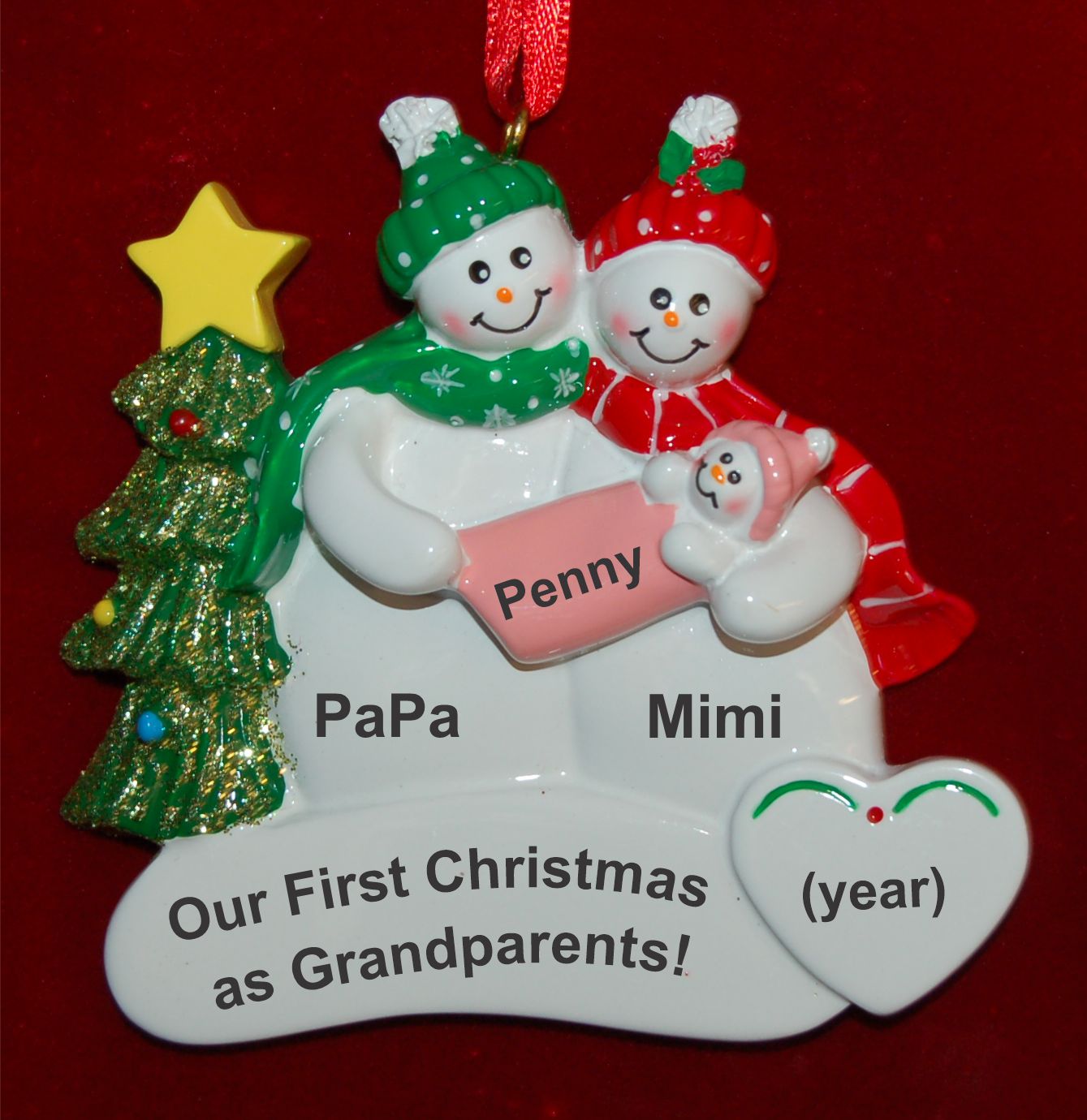 Our First Christmas as Grandparents with Baby Girl Christmas Ornament Personalized by RussellRhodes.com