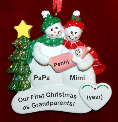 First Christmas as Grandparents Christmas Ornament Baby Girl Personalized by RussellRhodes.com