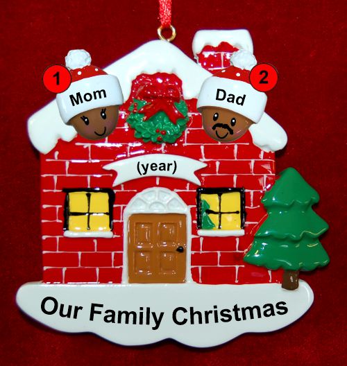 Black Couples Christmas Ornament Home for the Holidays Personalized by RussellRhodes.com