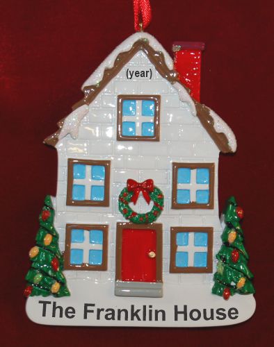 Personalized Holiday Celebrations White House Christmas Ornament by Russell Rhodes