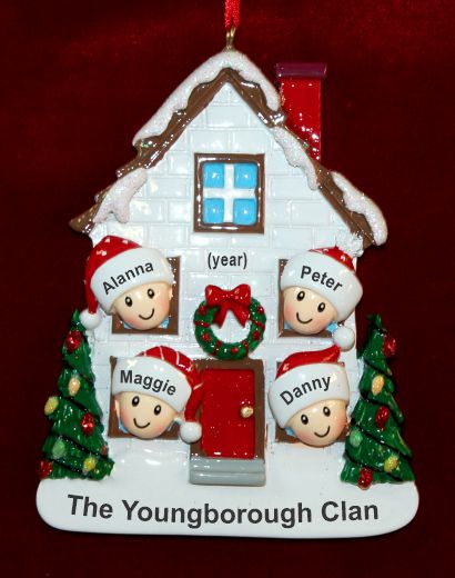 Family Christmas Ornament for 4 Home for Holidays Personalized by RussellRhodes.com
