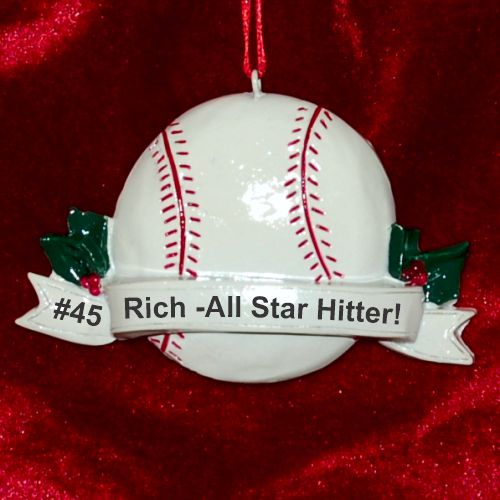 Baseball Christmas Ornament Game Day Personalized by RussellRhodes.com