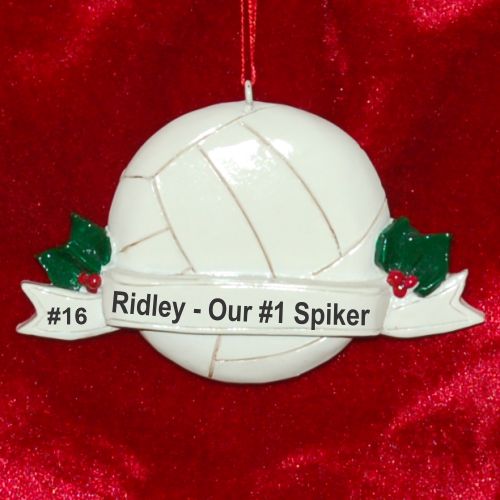 Volleyball with Banner Christmas Ornament Personalized by RussellRhodes.com