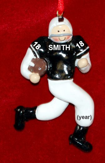 Football Christmas Ornament Black Jersey Personalized by RussellRhodes.com