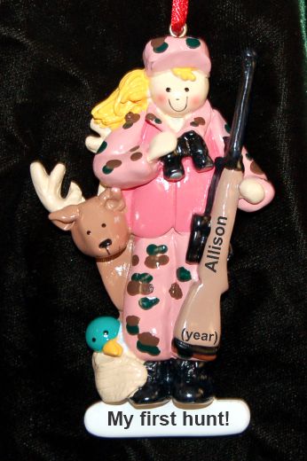 My First Deer Christmas Ornament Blond Female Personalized by RussellRhodes.com