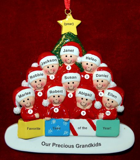 Ornament for Grandparents  10 Grandchildren All Together Personalized by RussellRhodes.com
