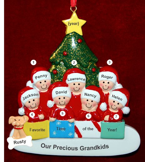 Ornament for Grandparents  7 Grandchildren All Together with Pets Personalized by RussellRhodes.com