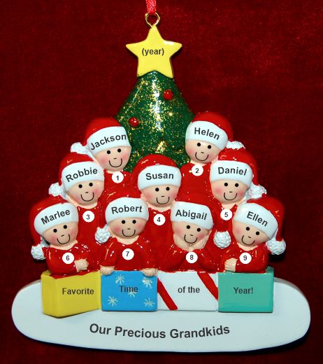 Ornament for Grandparents  9 Grandchildren All Together Personalized by RussellRhodes.com