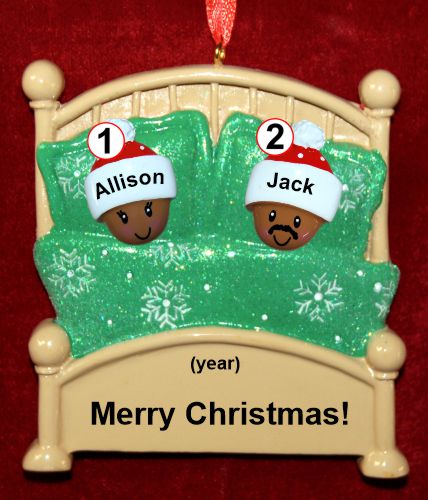 African American Couples Christmas Ornament Cozy & Warm for 2 Personalized by RussellRhodes.com
