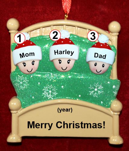 Family Christmas Ornament Cozy & Warm for 3 Personalized by RussellRhodes.com