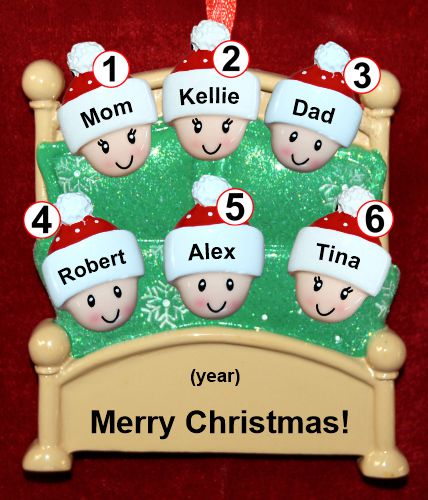Family Christmas Ornament Cozy & Warm for 6 Personalized by RussellRhodes.com