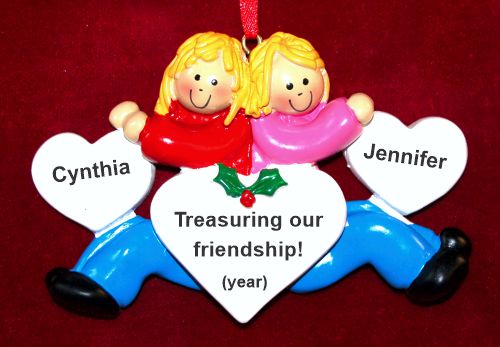 Best of Friends Christmas Ornament Both Blond Personalized by RussellRhodes.com