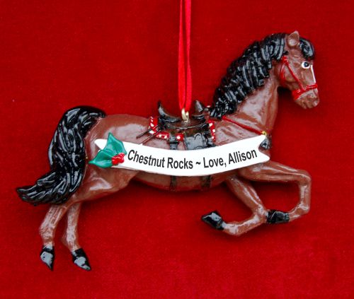 Chestnut Horse Christmas Ornament Personalized by RussellRhodes.com