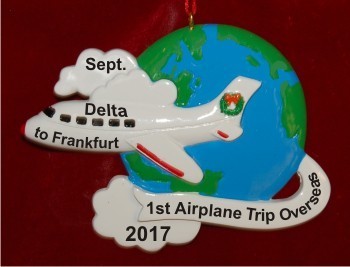 World Traveler Cloud Surfing Christmas Ornament Personalized by Russell Rhodes