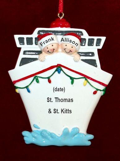 Couples Vacation Cruise Ship Christmas Ornament Personalized by RussellRhodes.com
