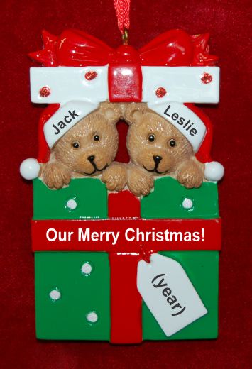 Couples Christmas Ornament Hugs & Cuddles Personalized by RussellRhodes.com