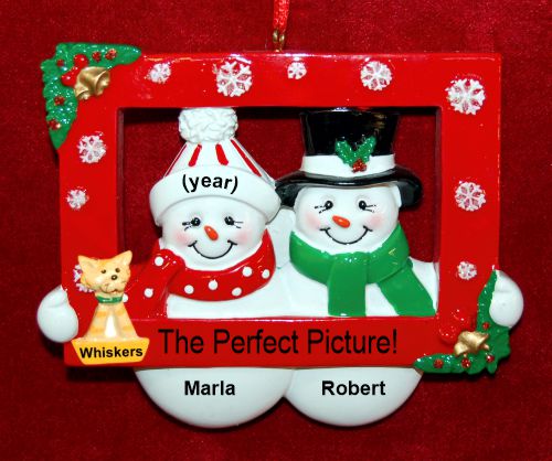 Couples Christmas Ornament Perfect Picture with Family Pet Personalized by RussellRhodes.com