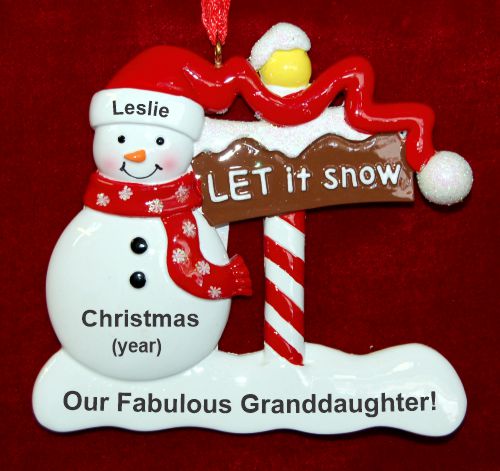 Grandparents Christmas Ornament Let it Snow Granddaughter Personalized by RussellRhodes.com